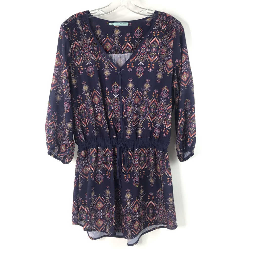 Maurice’s Medium Navy Long Sleeve Tunic NEW